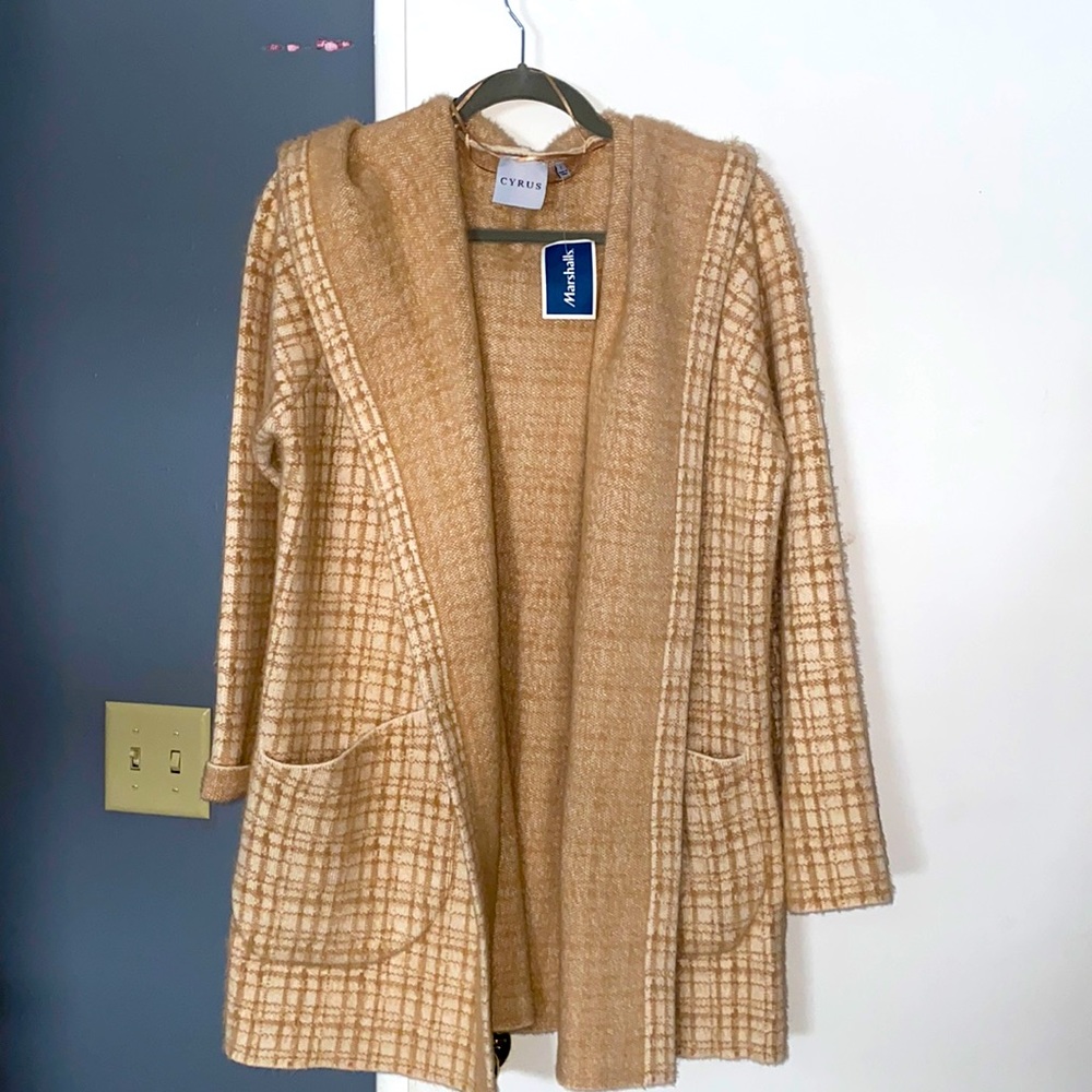 Cyrus Long Plaid Hooded Sweater